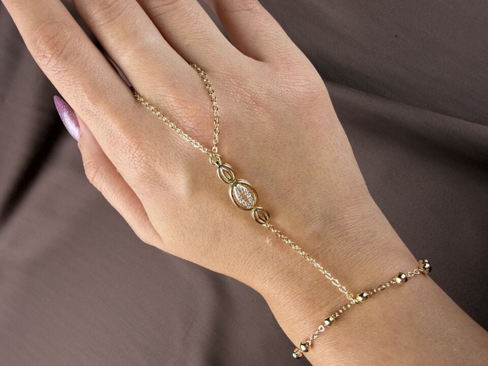Gold Oval Taşlı Şahmeran