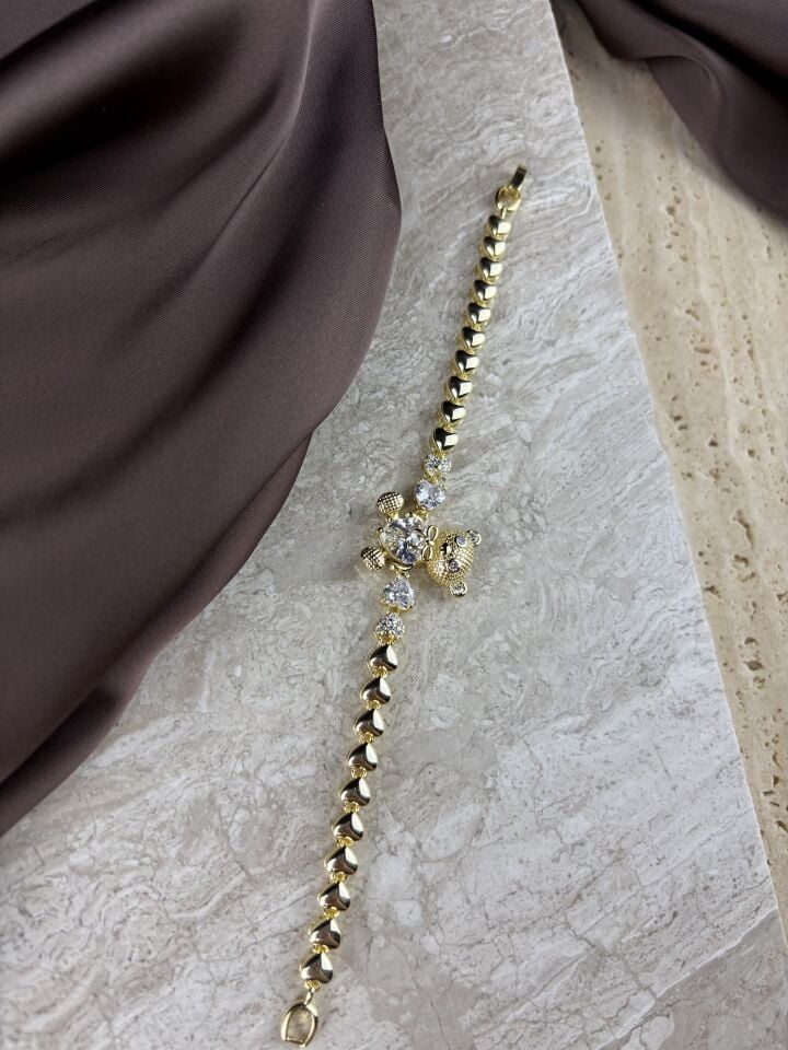 Gold Ayıcık Charm Detaylı Bileklik